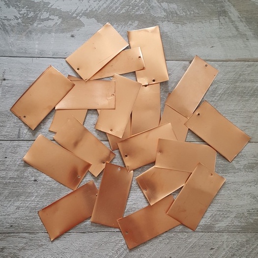 Đồng Tấm Nguyên Chất 99,996% Kích Thước 8x4cm Làm Gans Dày 0,5mm