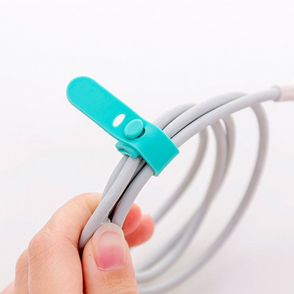 4PC Cable Organizer Ties Clip Charger Cord Management Silicone Wire Manager Mouse Earphone Holder Data Line Winder Straps