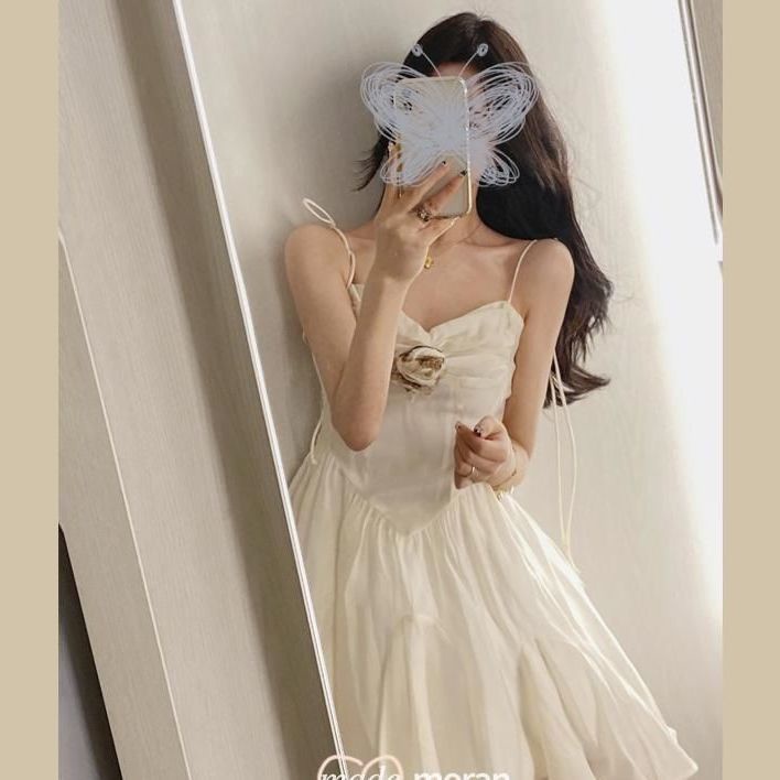 Đầm Hai Dây Ôm Eo Kẻ Sọc Caro Phong Cách Pháp Lãng Mạn Cho Nữ