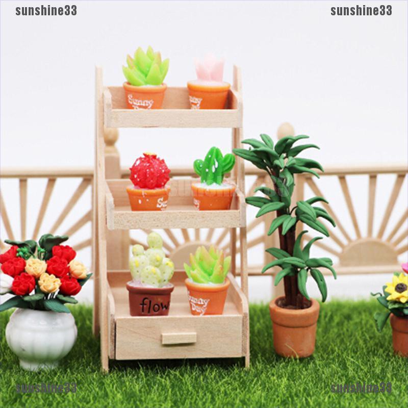 Kệ Gỗ Đứng Mini Trang Trí Nhà Búp Bê Tỉ Lệ 1: 12