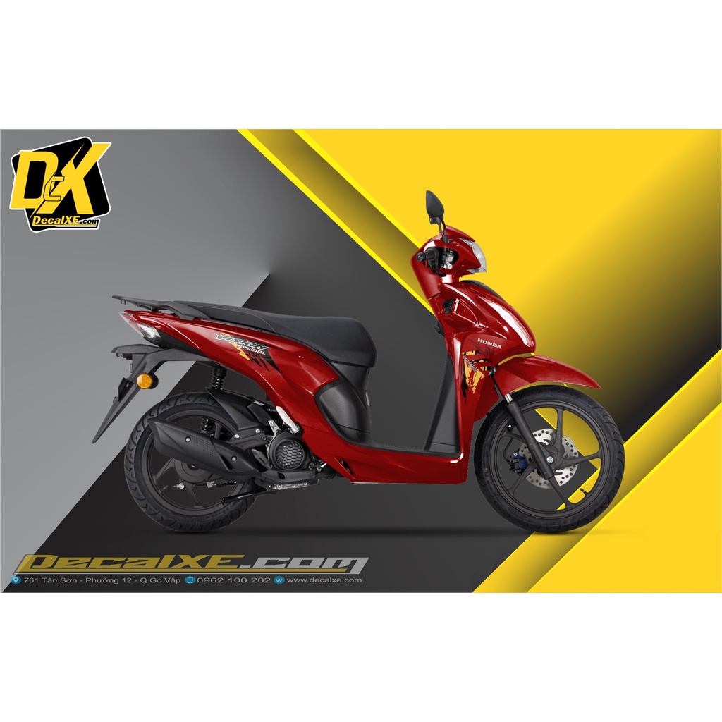 Tem rời dán xe Vision 2020 | Chất Liệu Decal Cao Cấp Chống Nước, Bền Màu, Cắt Khuôn Sẵn Dễ Dán| V-Brush