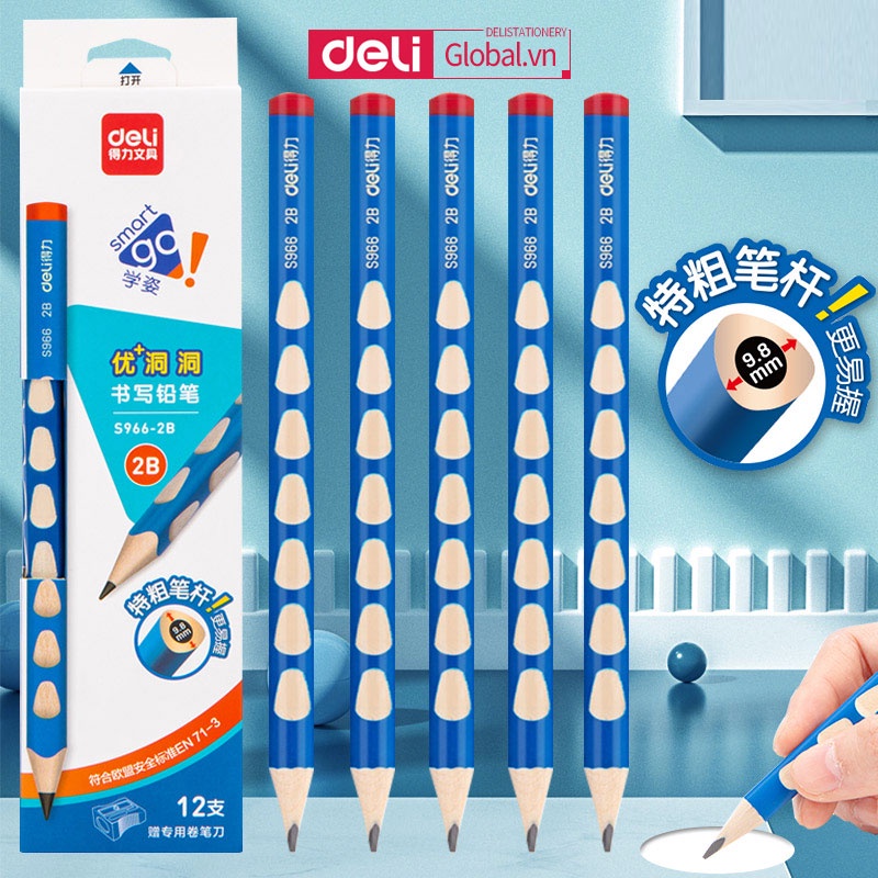 Bút Chì Gỗ 2B HB Không Độc Hại Điều Chỉnh Tư Thế Cho Học Sinh