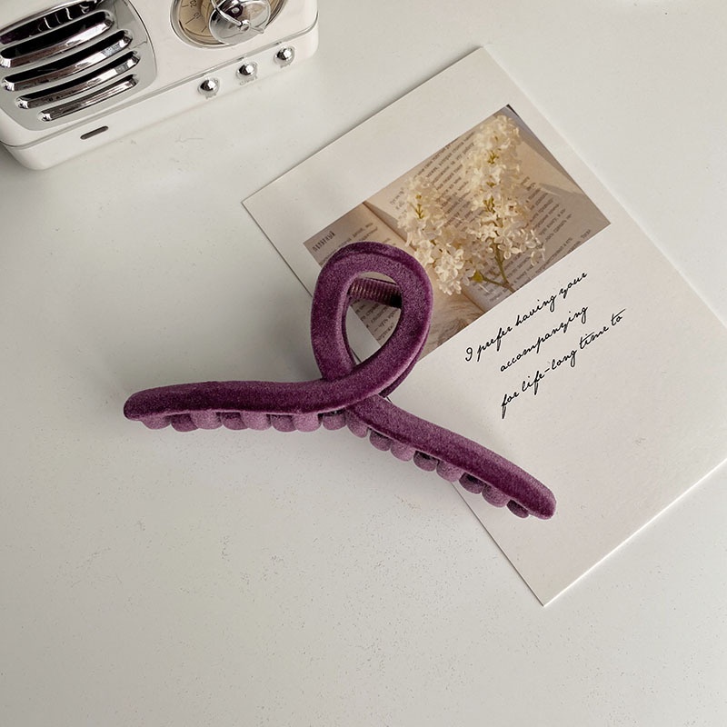 Kẹp tóc càng cua phủ vải nhung loại lớn thời trang mới dành cho nữ