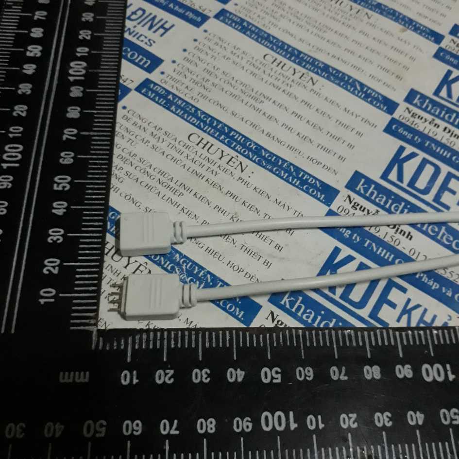 5 Dây jack DC jack nối LED RGB màu trắng bấm dây 1 đầu đực / đầu cái 4P kde2671