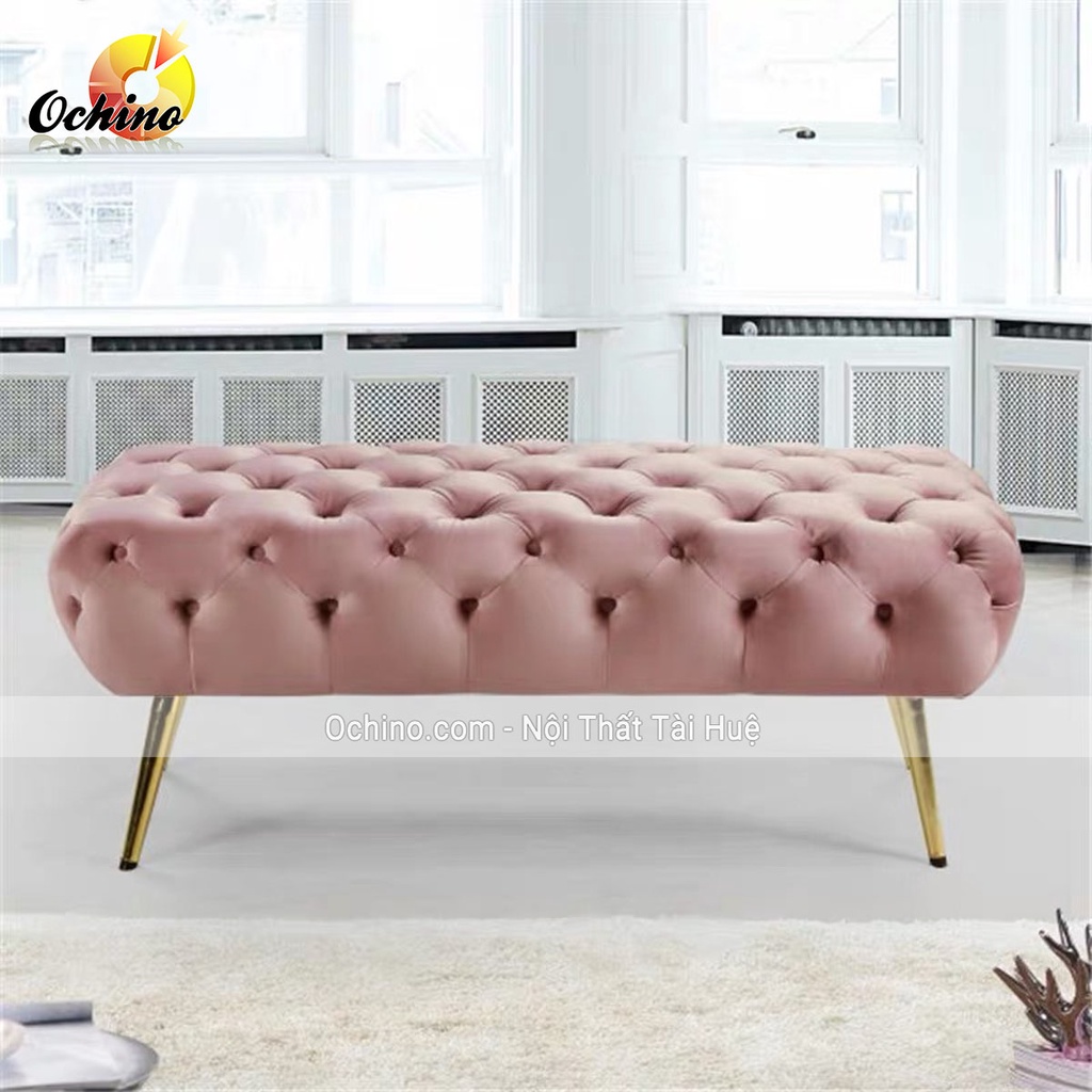 Ghế Dài Ngồi chờ, ghế Sofa Dài Phòng Ngủ NHún cổ điển Sang Chảnh dài 80 cm ( Ảnh Thật và Video)