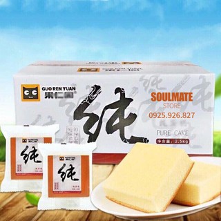 Thùng 2.5kg bánh bông lan sữa mông lép Guo Ren Yuan