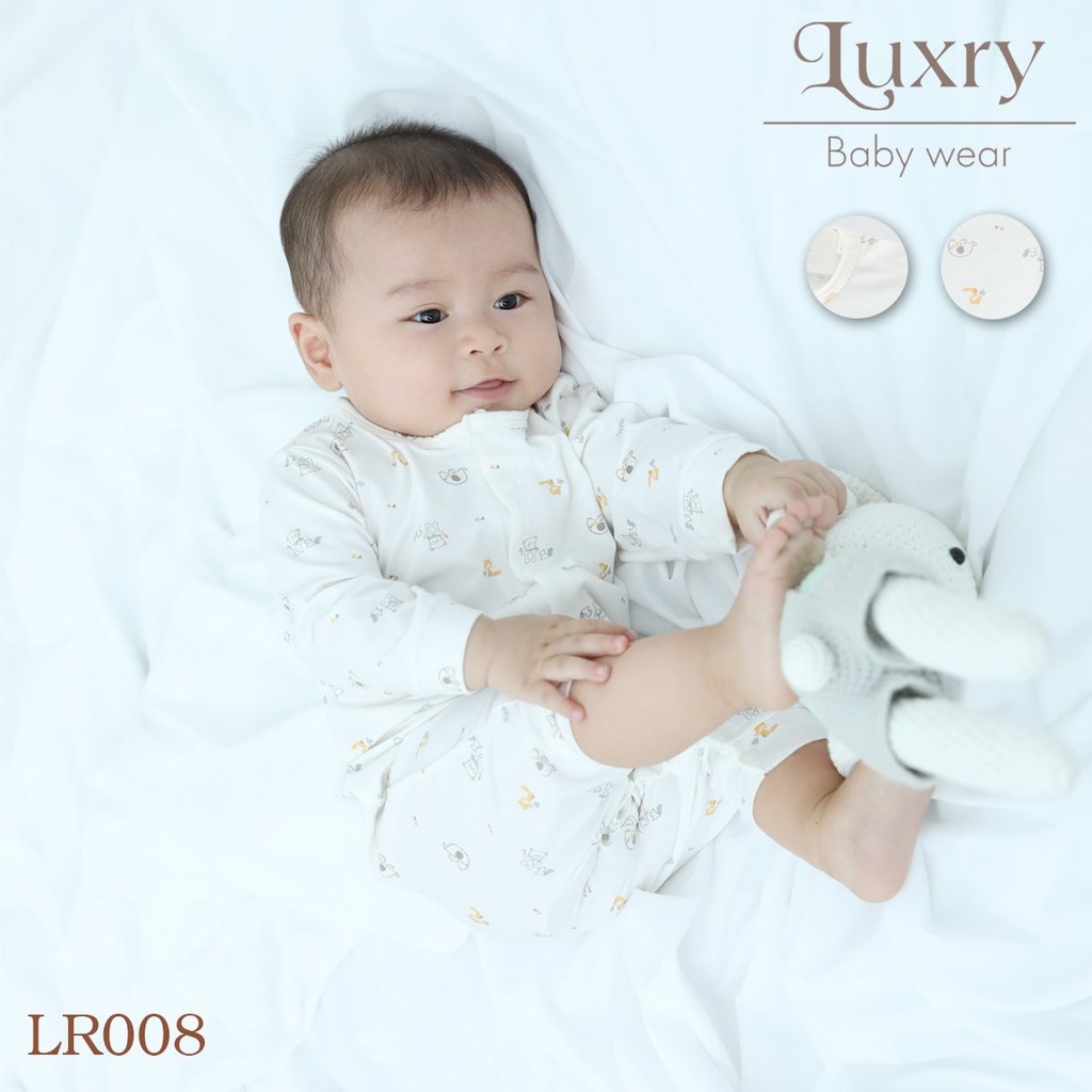 Bộ Luxry baby dài tay cài vai vải sợi tre