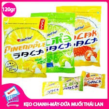 [ hàng có sẵn tại shop ] [HCM]Kẹo Chanh, Mây,Thơm Muối Thái Lan 120g Bổ Sung Vitamin C