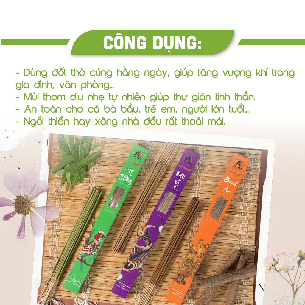 Nhang Trầm Hương An An Loại Cao Cấp Dài 38cm - Nhang trầm hương sạch ít khói, an toàn