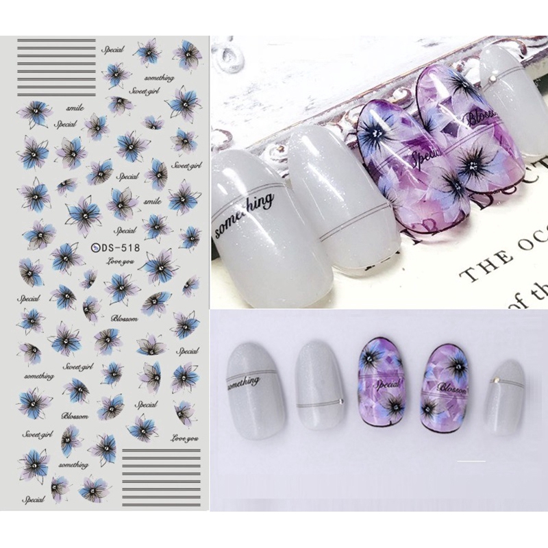[Hàng mới về] Miếng dán trang trí móng tay nghệ thuật chuyển nước tiện lợi