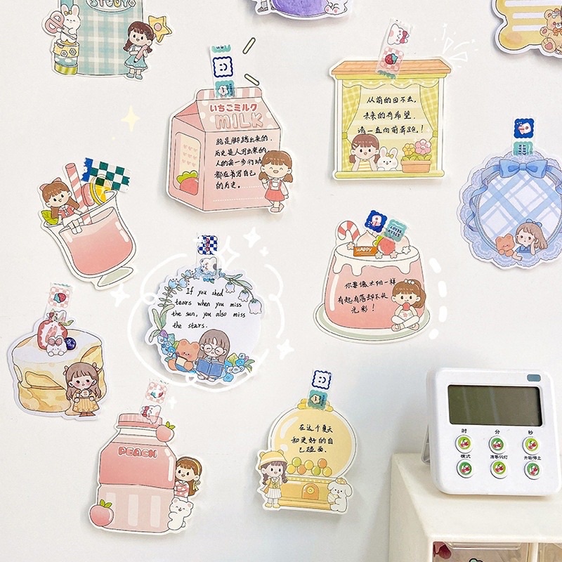 Set 100 Tờ giấy Ghi Chú Note Hoạ Tiết Hoạt Hình Dễ Thương - Tiệm Ốc Sột-PK016