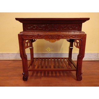 Đôn bàn trang trí gỗ hương cao 60 × mặt 40cm