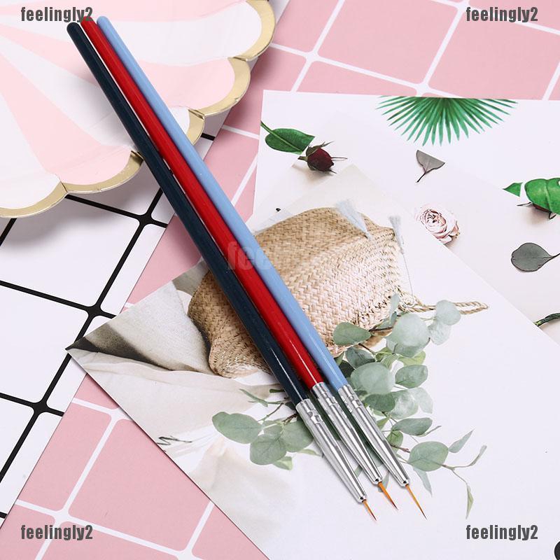 ❤Mặt Trời❤ Set 3 Cọ Vẽ Móng Tay Siêu Mỏng