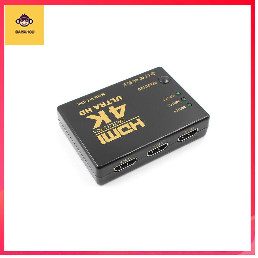 Công tắc chuyển đổi HDMI 3 đầu vào sang 1 đầu ra Bộ chia âm thanh video 4K Ultra HD