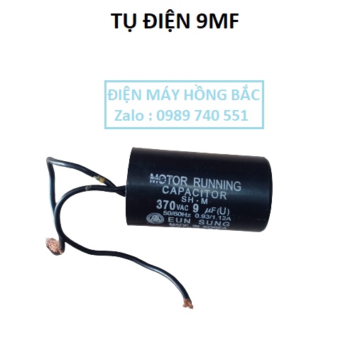 10 tụ điện 9MF 370VAC đen loại tốt dùng cho bơm và thiết bị điện khác