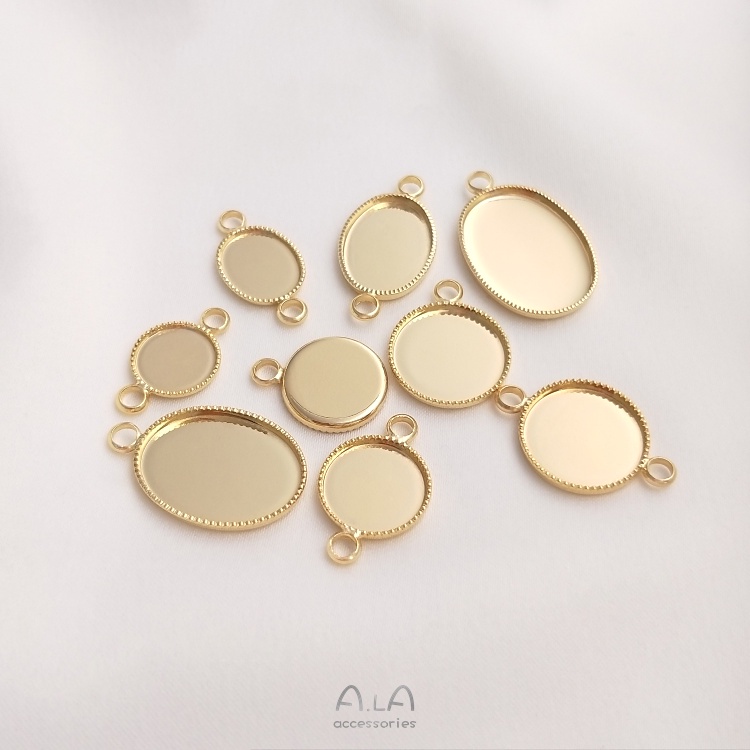 💖Trang sức DIY phụ kiện💖Khay Đựng Bảo Quản Màu Sắc 14K Hình Tròn/ Oval Dùng Làm Thủ Công DIY