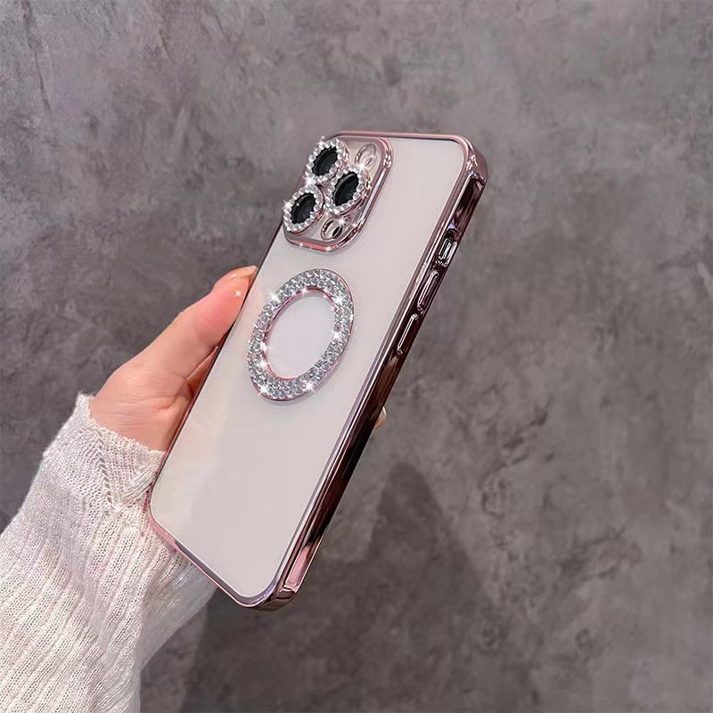 Ốp Điện Thoại Trong Suốt Đính Đá Lấp Lánh Sang Trọng Cho iPhone 11 11Pro 11Pro max 12 12Pro 12Pro max 13 13Pro 13Pro max