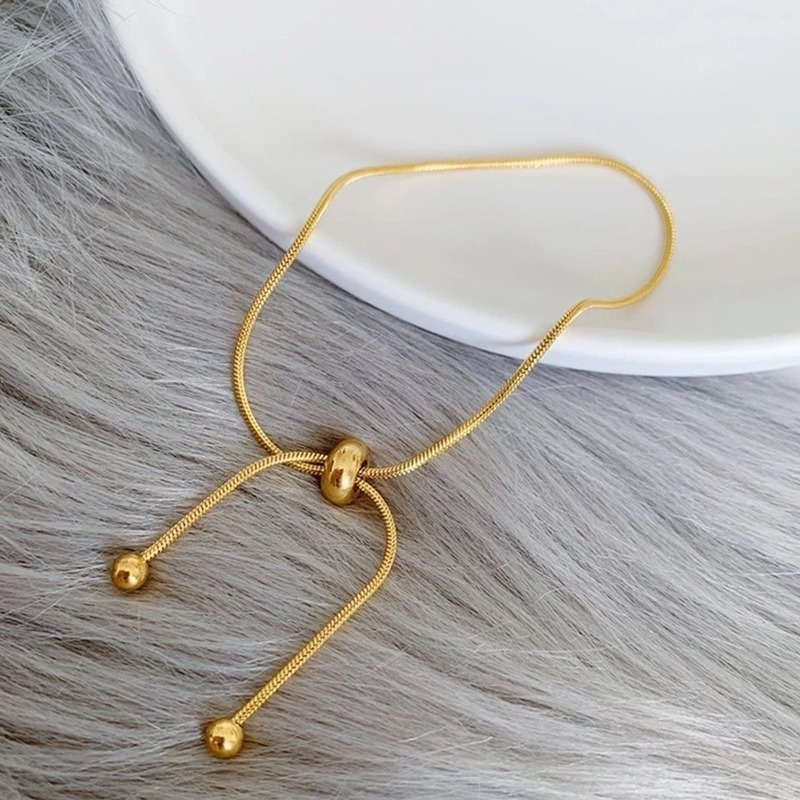 Lắc Chân Chuỗi Hạt Xương Rắn Bằng Hợp Kim Đơn Giản Không Phai Màu Phong Cách Thời Trang Đa Năng