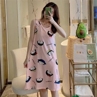 Đầm Ngủ Dáng Dài In Hình Maruko Màu Hồng Dễ Thương Cho Nữ