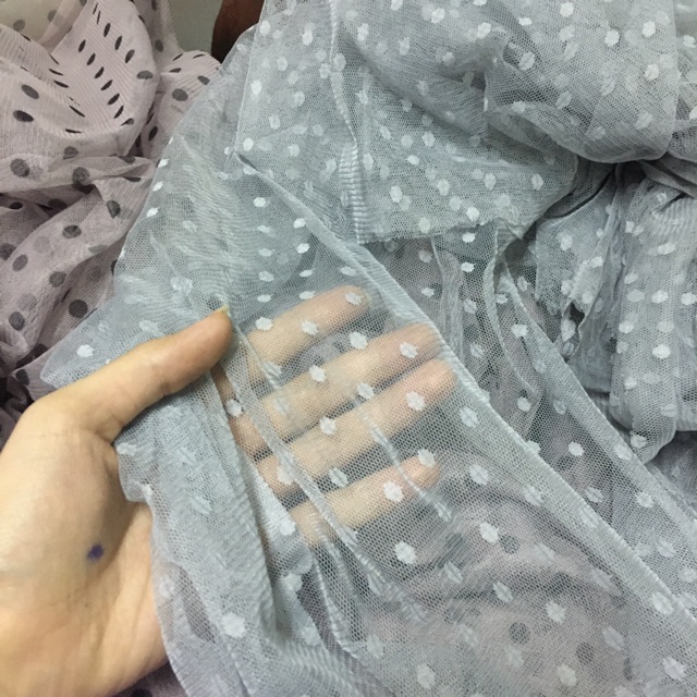 Vải voan lưới tutu màu xám bi mềm khổ rộng 1,5m bán từ 1m của Vải rẻ HB shop