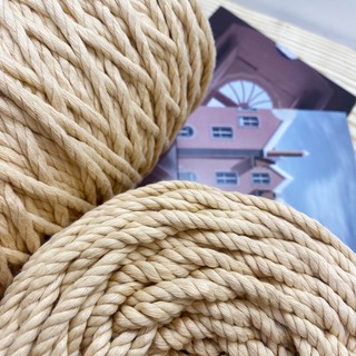 Dây thừng cotton macrame • 3 xoắn • 3-4-5mm • MÀU NUDE