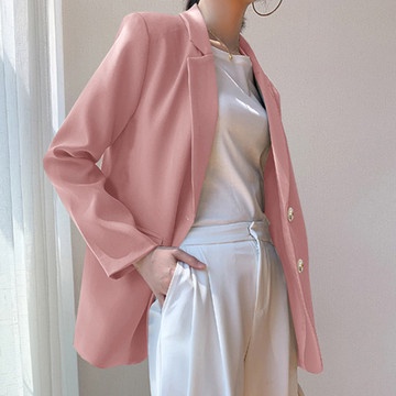 Áo khoác blazer dáng rộng thiết kế thời trang mùa thu theo phong cách Hàn Quốc cho nữ