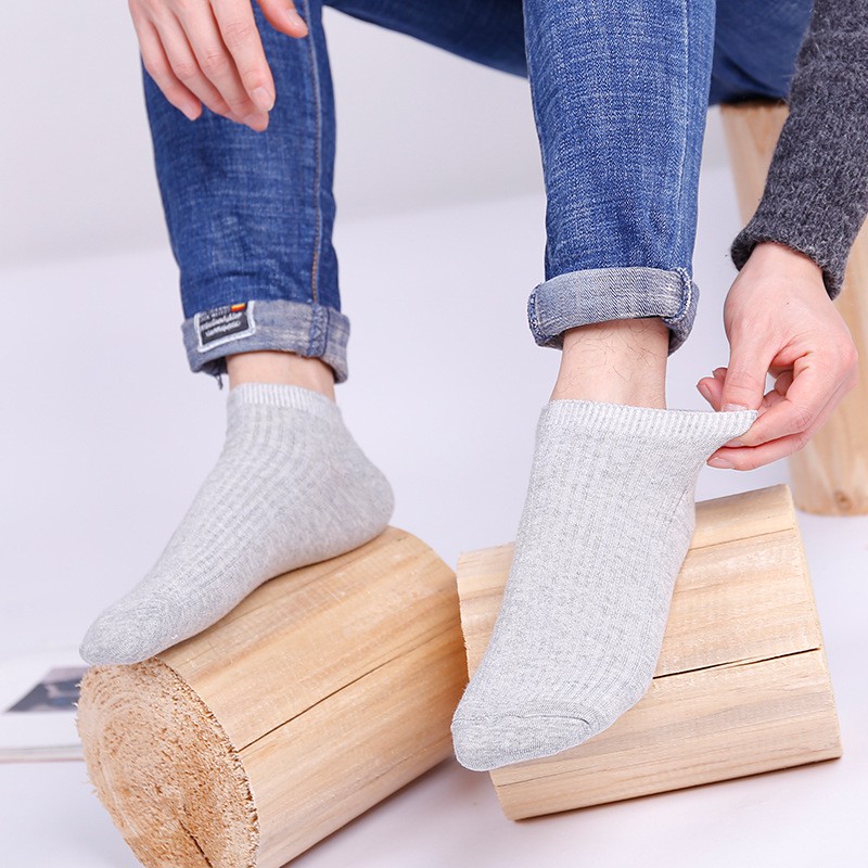 Tất nam cổ ngắn Vớ nam trơn cổ thấp Cotton