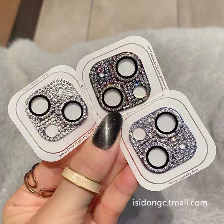Miếng Dán Bảo Vệ Ống Kính Máy Ảnh Đính Kim Cương Lấp Lánh Sang Trọng Cho iPhone 14 13 Pro Max 11 12 XS X