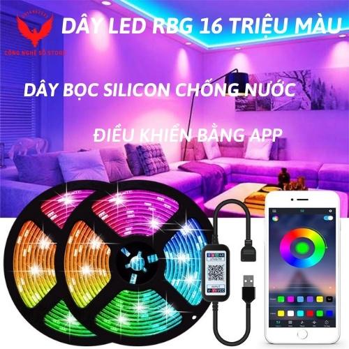 Dây đèn led trang trí phòng ngủ, nháy theo nhạc, đèn led tiktok, dây bọc silicon chống nước, đèn decor