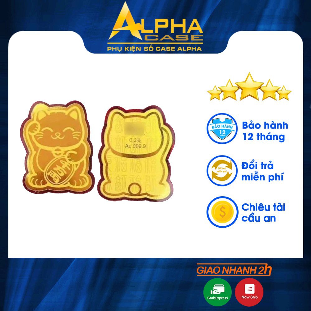Mèo thần tài, trâu vàng mạ vàng 24k dán điện thoại may mắn chiêu tài lộc vật phẩm phong thủy Casealpha | BigBuy360 - bigbuy360.vn