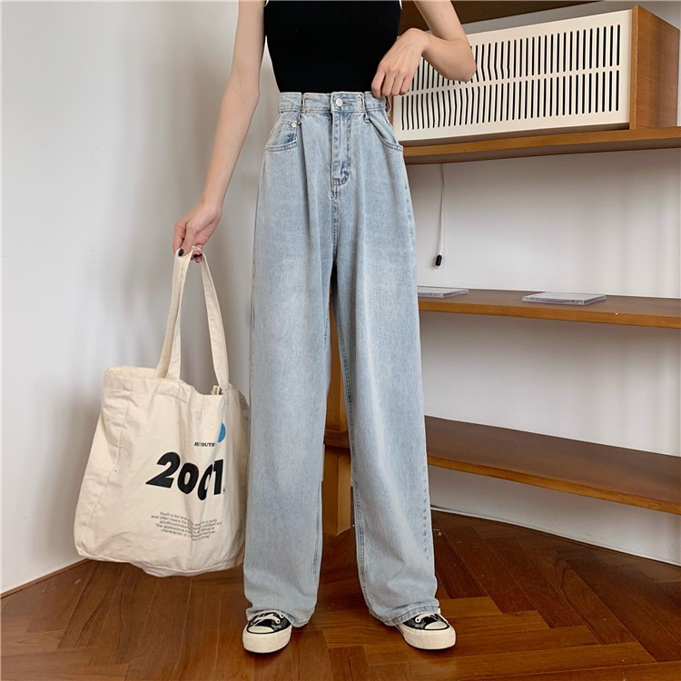 [Size S,XL] Quần jeans nữ ống rộng Ulzzang Quảng Châu QDJ19