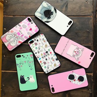 [GIÁ HUỶ DIỆT] Ốp Lưng Iphone Mặt Lưng Kính In Hình Cute  IPhone 7 Plus