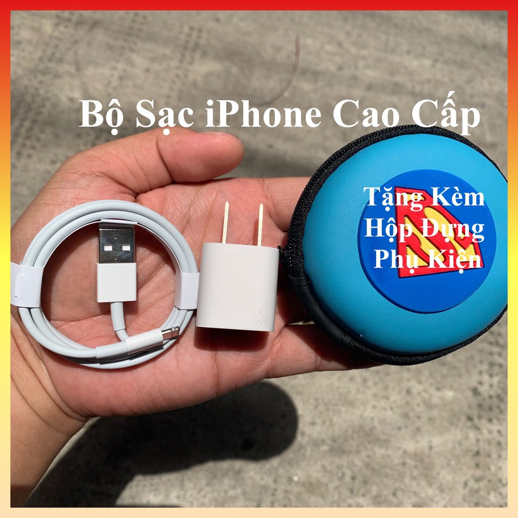 Bộ sạc cáp sạc nhanh iphone 5, 6, 7, 8, X, 11 cóc sạc vuông không kén máy, không báo lỗi, không loạn cảm ứng