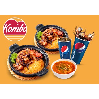 Set 2 người: 2 cơm niêu Gà nấm 2 mặt + 2 pepsi + 1 canh chua tại NH Kombo - Cơm niêu Singapore