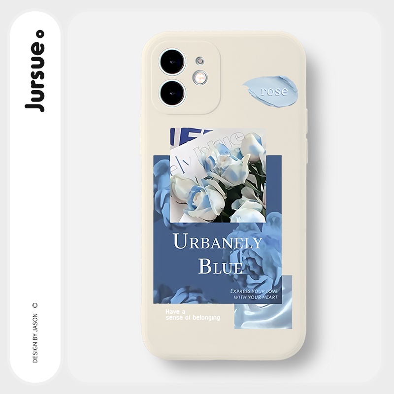 Ốp lưng JURSUE mềm viền vuông dễ thương đẹp cho iPhone 13 12 11 Pro Max SE 2020 X XR XS 8 7 ip 6S 6 Plus Y2041