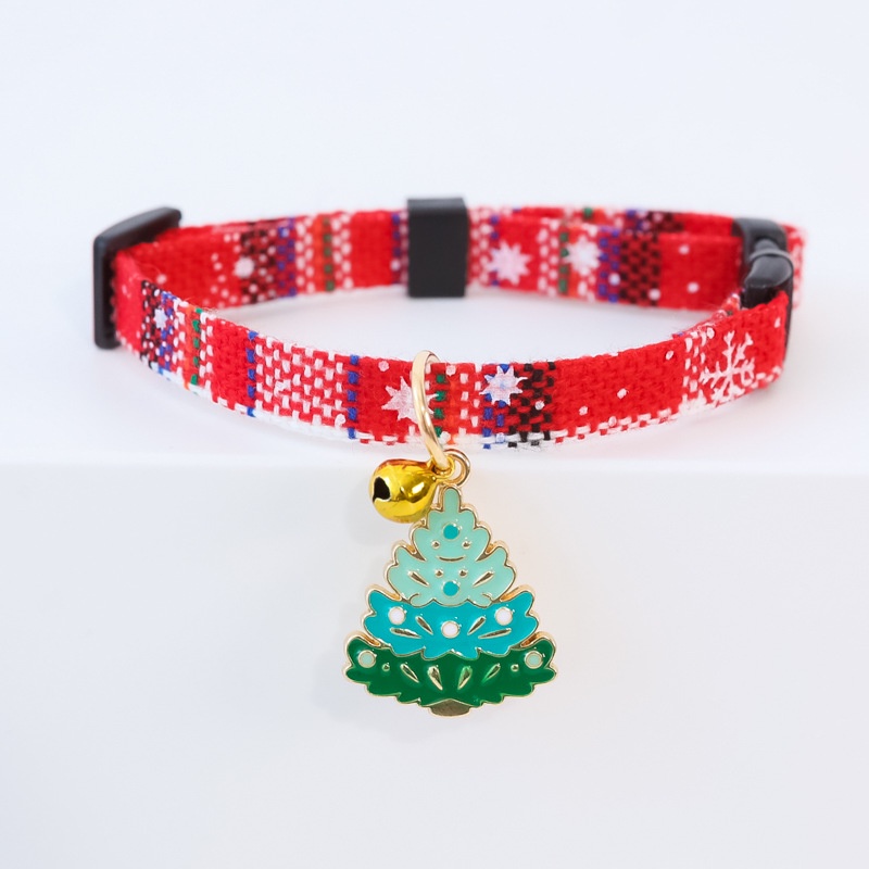 Vòng cổ vải dạ caro charm noel giáng sinh ông già người tuyết cây thông đáng yêu cute xinh xắn dành cho thú cưng chó mèo