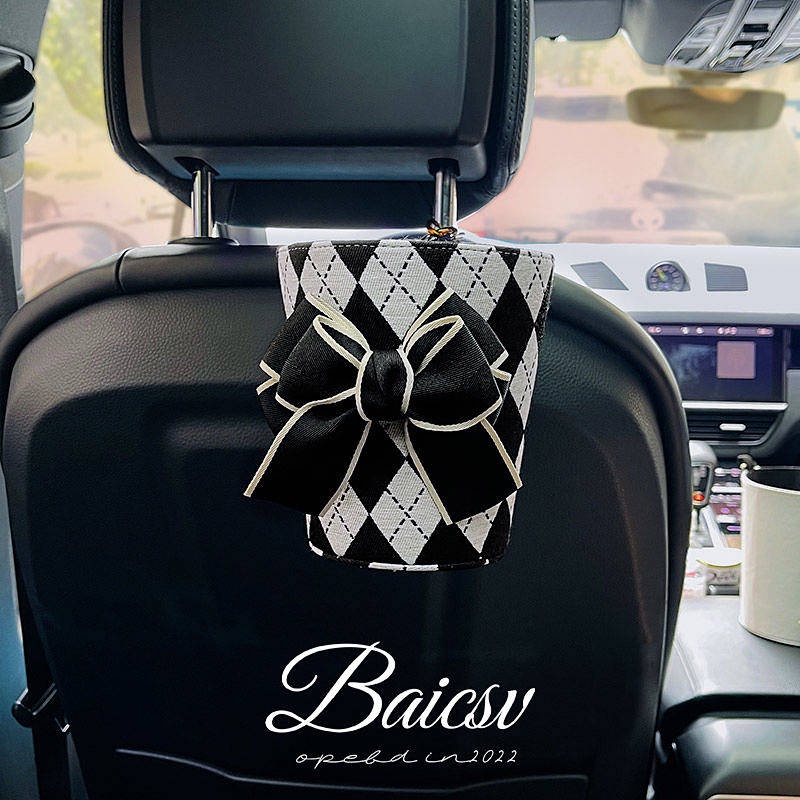 In-Car Trash Can Car Barrel Seat Rear Storage Sundries Air Outlet Female Car Trash Can Hanging tss5