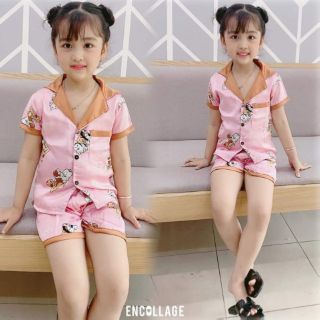 Bộ đồ ngủ lụa cho bé gái (Ảnh thật)