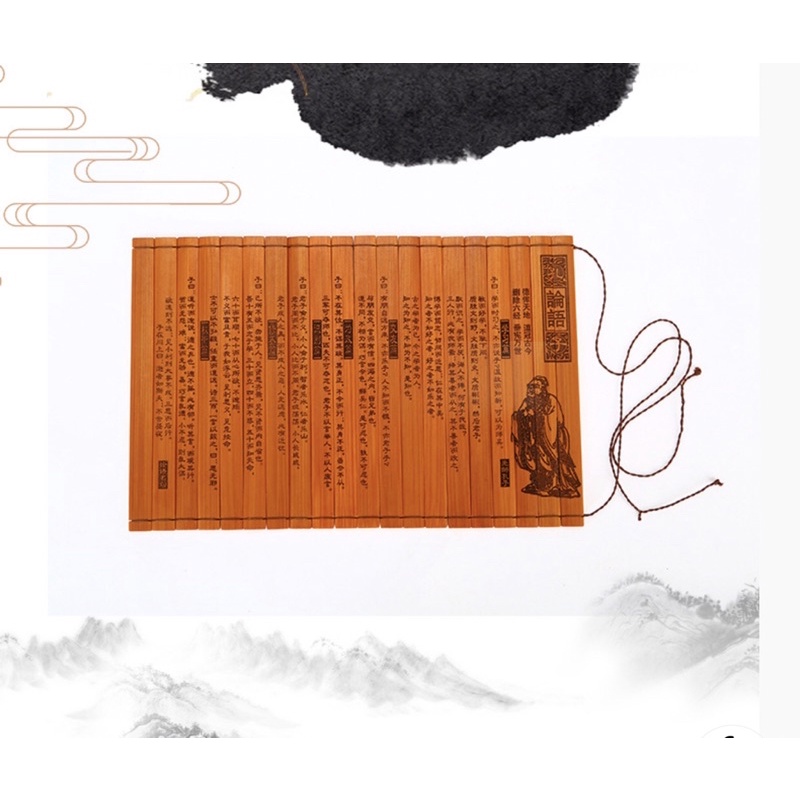 Cuộn thẻ tre đạo cụ chụp ảnh Hán Phục Việt Phục Tam Tự Kinh, Luận Ngữ, Thiên Tự Văn, Đệ Tử Quy