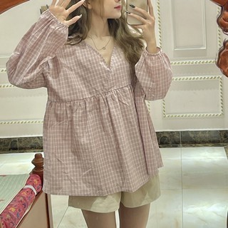 Áo babydoll kẻ