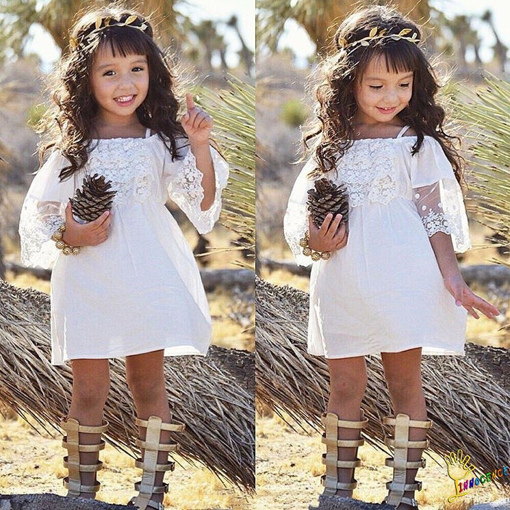 ❤XZQ-Lace Girl Princess Dress Kid Baby Party Wedding Pageant Formal Dresses Clothes