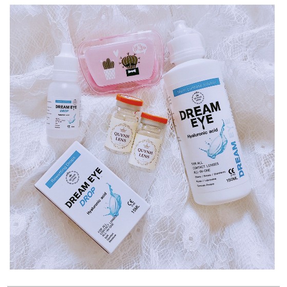 Combo Lens + Nước ngâm + Nhỏ mắt - Kính áp tròng Quỳnh Lens