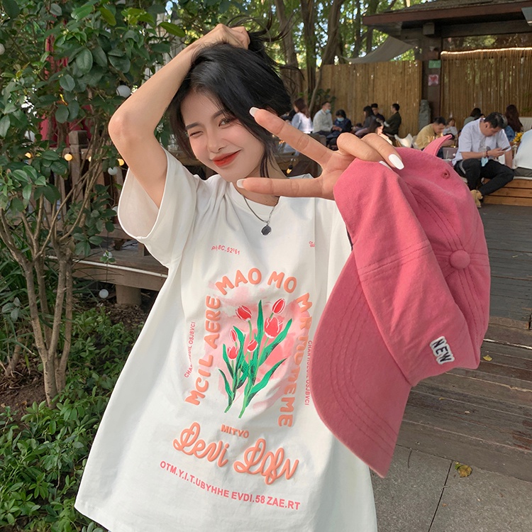 Áo Thun Nữ Ngắn Tay In Hình Thời Trang