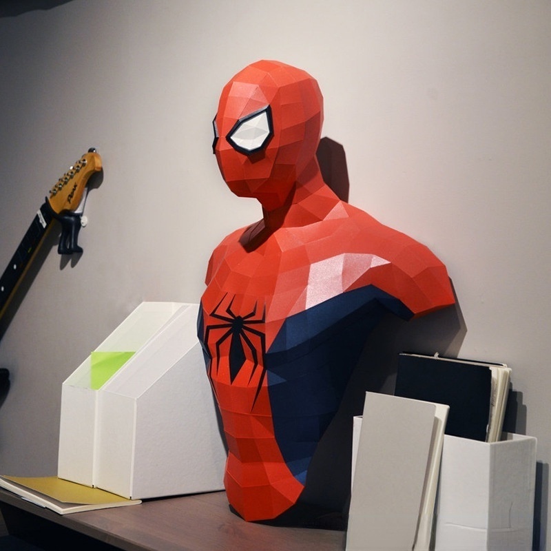 Khuôn Giấy Tạo Hình 3d Người Nhện Treo Tường Trang Trí DIY