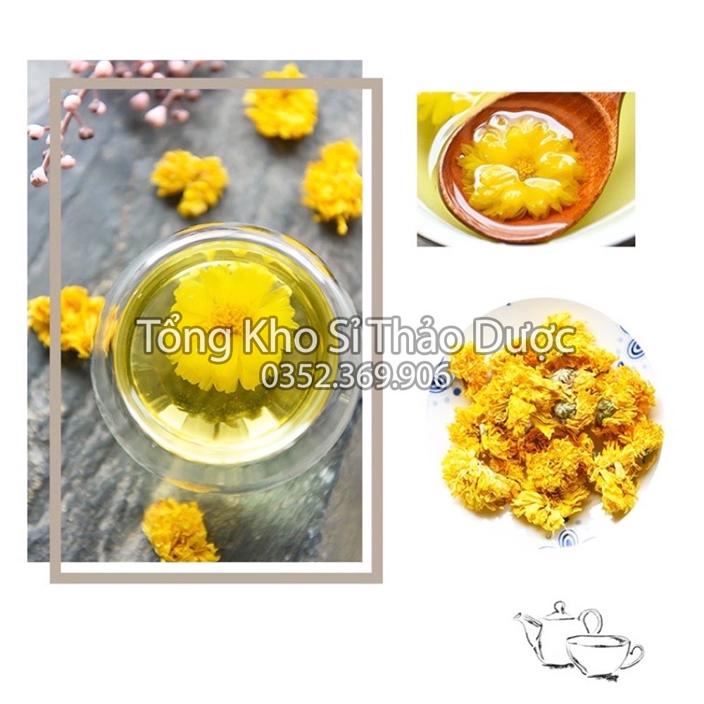 Bột hoa cúc vàng nguyên chất 100g (Hỗ trợ an thần, mất ngủ, dưỡng nhan)