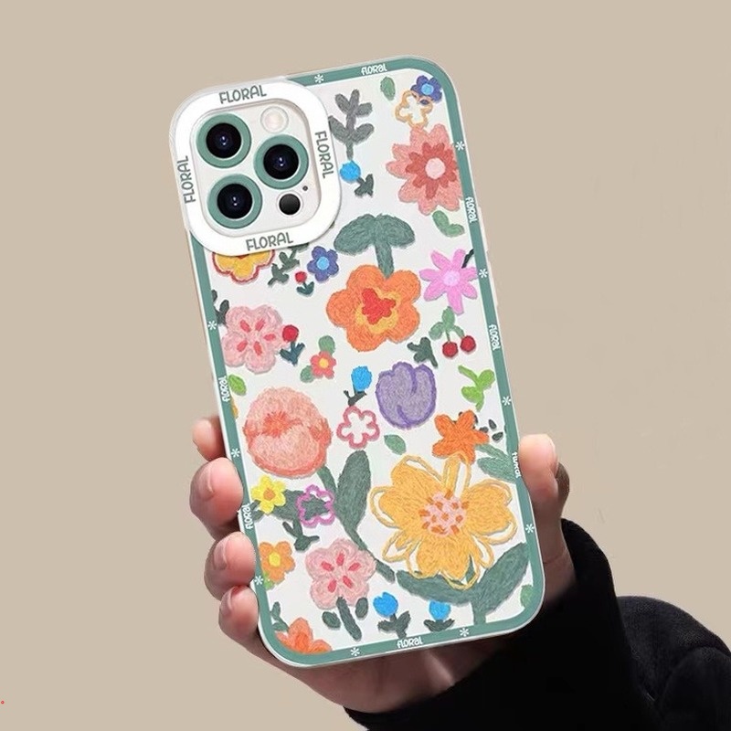 Ốp Điện Thoại Silicone Trong Suốt Chống Sốc Họa Tiết Hoa Cho IPhone 13 12 11 Pro MAX Mini X XR XS MAX 6 7 8 Plus