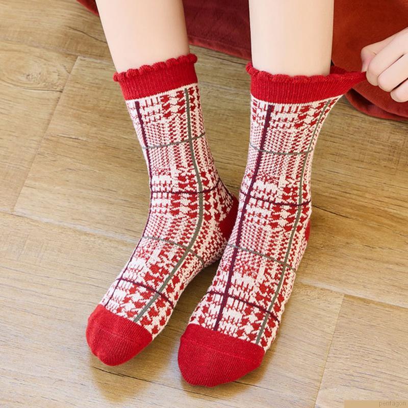 Set 5 đôi vớ cotton họa tiết giáng sinh cho bé từ 1-12 tuổi
