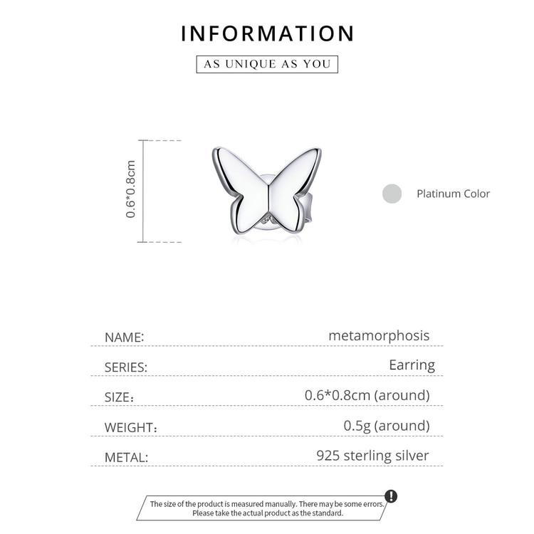 BAMOER 1 Bông Tai bạc 925 HìNh BướM ĐíNh Đá CZ Sb1068