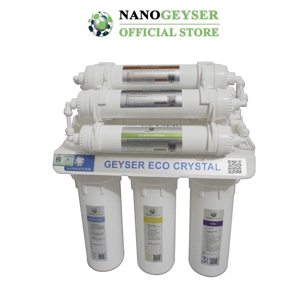 Máy lọc nước Nano Geyser ECO CRYSTAL, Công nghệ màng siêu lọc UF, Bảo hành điện tử 5 năm qua app chính hãng