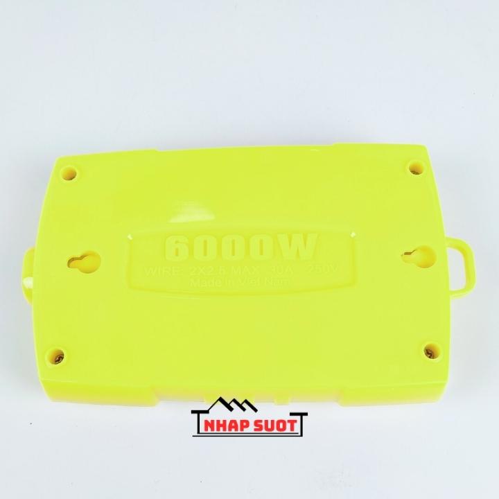 Ổ cắm chịu tải 6000W ELITON 8 ổ cắm, lõi sứ chịu nhiệt, vỏ nhựa chịu va đập, lò xo chống mô ve, nhựa PC chống cháy